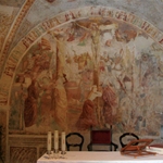 ''Crocifissione'' all'interno della Chiesa dei SS. Cosma e Damiano attribuita al pittore tornasco Andrea De Passeris